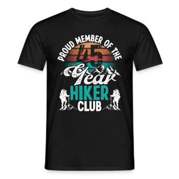 45 Year Old Hiker Mountains Hiking Birthday 45 - Männer T-Shirt - Schwarz - Vorne - AI Model Male 178 light (178cm)