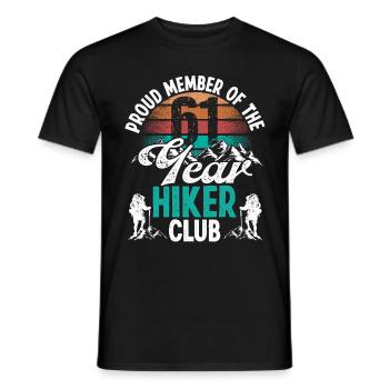 61 Year Old Hiker Mountains Hiking Birthday 61 - Männer T-Shirt - Schwarz - Vorne - AI Model Male 178 light (178cm)