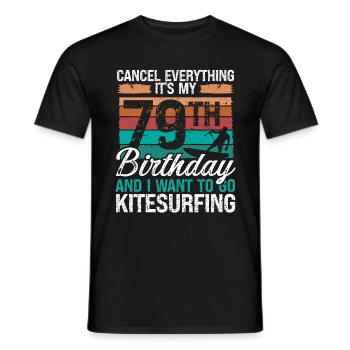 79 Birthday Kiteboarding Kitesurfer 79 Year Old - Männer T-Shirt - Schwarz - Vorne - AI Model Male 178 light (178cm)
