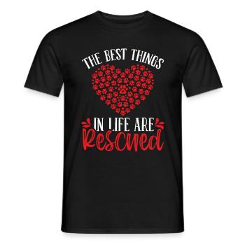 Animal Rescue Dog Rescuer Refuge Cat Rescue - T-shirt homme - noir - Devant - AI Model Male 178 light (178cm)