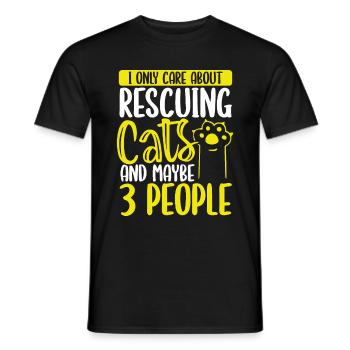 Drôle de chat Sauveteur Refuge Animaux Sauvetage de chat - T-shirt homme - noir - Devant - AI Model Male 178 light (178cm)