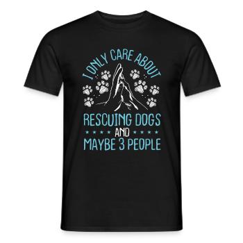 Dog Rescuer Ne se soucie que du sauvetage des chiens Animal - T-shirt homme - noir - Devant - AI Model Male 178 light (178cm)