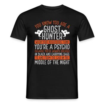 Halloween Ghost Hunting Camerca Drôle de chasseur de fantômes - T-shirt homme - noir - Devant - AI Model Male 178 light (178cm)