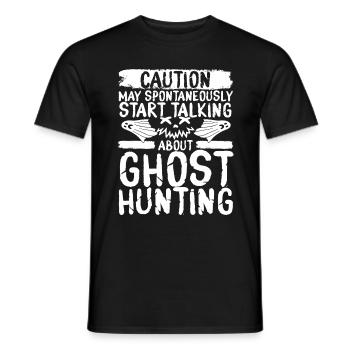 Drôle de chasseur de fantômes parlant de la chasse aux fantômes - T-shirt homme - noir - Devant - AI Model Male 178 light (178cm)
