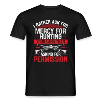 Hunting Ask for Funny Hunter Wild Boar Hunter - Men's T-Shirt - black - Front - AI Model Male 178 light (178cm)