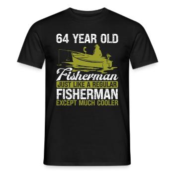 64 Year Old Fisherman Fishing Rod 64 Angler - Männer T-Shirt - Schwarz - Vorne - AI Model Male 178 light (178cm)
