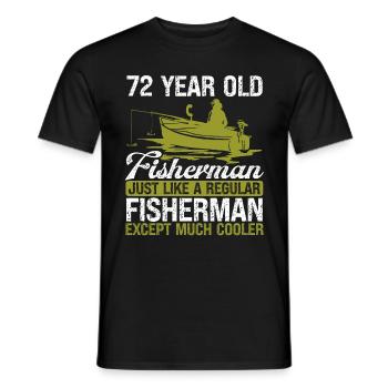 72 Year Old Fisherman Fishing Rod 72 Angler - Männer T-Shirt - Schwarz - Vorne - AI Model Male 178 light (178cm)