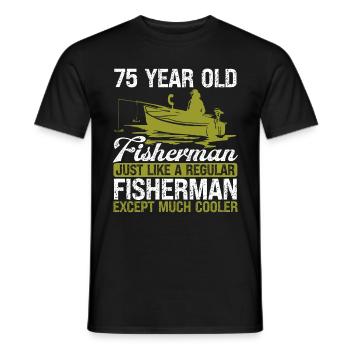 75 Year Old Fisherman Fishing Rod 75 Anglers - Men's T-Shirt - black - Front - AI Model Male 178 light (178cm)