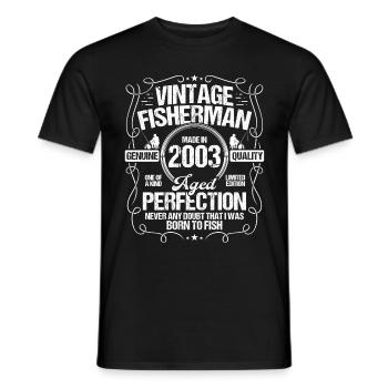 2003 Fishing for Fisherman 2003 Year Born Angler - Männer T-Shirt - Schwarz - Vorne - AI Model Male 178 light (178cm)