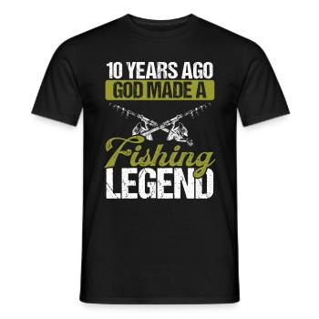 10 Year Old Fishing Legend Rod 10 Fisherman - Men's T-Shirt - black - Front - AI Model Male 178 light (178cm)