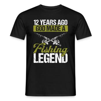 12 Year Old Fishing Legend Rod 12 Fisherman - Men's T-Shirt - black - Front - AI Model Male 178 light (178cm)