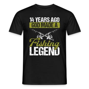 14 Year Old Fishing Legend Rod 14 Fisherman - Men's T-Shirt - black - Front - AI Model Male 178 light (178cm)