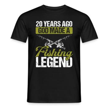 20 Year Old Fishing Legend Rod 20 Fisherman - Men's T-Shirt - black - Front - AI Model Male 178 light (178cm)