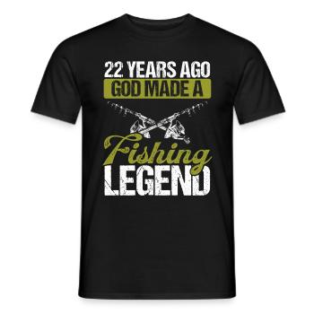 22 Year Old Fishing Legend Rod 22 Fisherman - Men's T-Shirt - black - Front - AI Model Male 178 light (178cm)