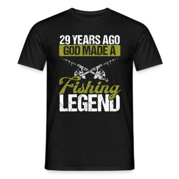 29 Year Old Fishing Legend Rod 29 Fisherman - Men's T-Shirt - black - Front - AI Model Male 178 light (178cm)