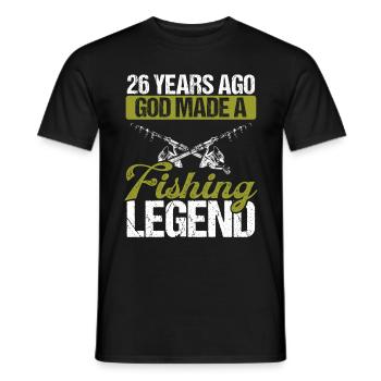 26 Year Old Fishing Legend Rod 26 Fisherman - Men's T-Shirt - black - Front - AI Model Male 178 light (178cm)