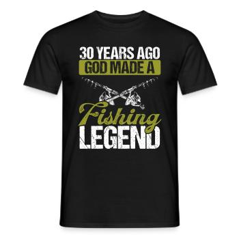 30 Year Old Fishing Legend Rod 30 Fisherman - Men's T-Shirt - black - Front - AI Model Male 178 light (178cm)