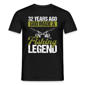 32 Year Old Fishing Legend Rod 32 Fisherman - Men's T-Shirt - black - Front - AI Model Male 178 light (178cm)