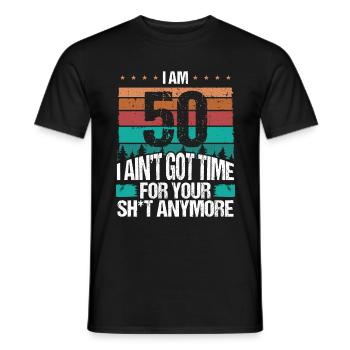 Funny 50th Birthday Idea Vintage 50 Year Old - Männer T-Shirt - Schwarz - Vorne - AI Model Male 178 light (178cm)
