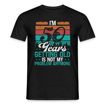 50 Year Old Humor Birthday Funny 50th Birthday - Men's T-Shirt - black - Front - AI Model Male 178 light (178cm)