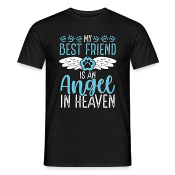 Perte d’animal de compagnie Ange au ciel Perte de chat Animal de compagnie - T-shirt homme - noir - Devant - AI Model Male 178 light (178cm)