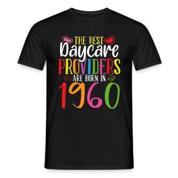 Fournisseur de services de garde né en 1960 Enseignant de garde d’enfants - T-shirt homme - noir - Devant - AI Model Male 178 light (178cm)
