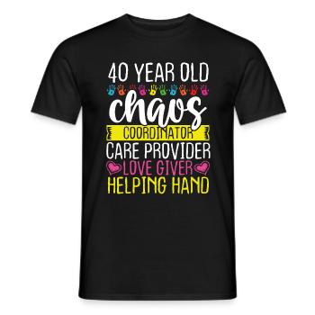 40 Birthday Daycare Provider Funny 40 Year Old - Men's T-Shirt - black - Front - AI Model Male 178 light (178cm)