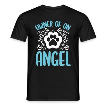 Chien en deuil Souvenir Chien Deuil Animal perte d’un chien - T-shirt homme - noir - Devant - AI Model Male 178 light (178cm)