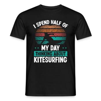 Kitesurf Vintage Penser au Kitesurf - T-shirt homme - noir - Devant - AI Model Male 178 light (178cm)