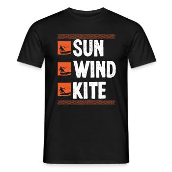 Kiteboarding Sund Wind Kite Kitesurfing Kiteboard - Men's T-Shirt - black - Front - AI Model Male 178 light (178cm)