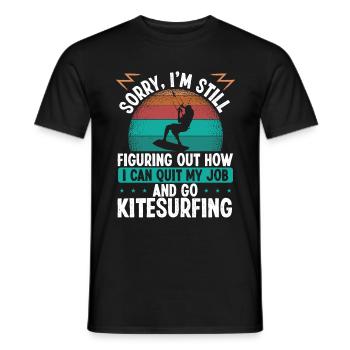 Kitesurf Quitter l’emploi Kite Kiteboard Kiteboard - T-shirt homme - noir - Devant - AI Model Male 178 light (178cm)