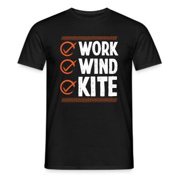 Kitesurfing Work Wind Kite Kitesurfer Kiteboard - Men's T-Shirt - black - Front - AI Model Male 178 light (178cm)