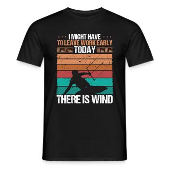Kiteboarding There is Wind Kitesurfing Kitesurfer - Männer T-Shirt - Schwarz - Vorne - AI Model Male 178 light (178cm)