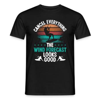 Kitesurf Vintage Wind Forecast Kitesurf - T-shirt homme - noir - Devant - AI Model Male 178 light (178cm)