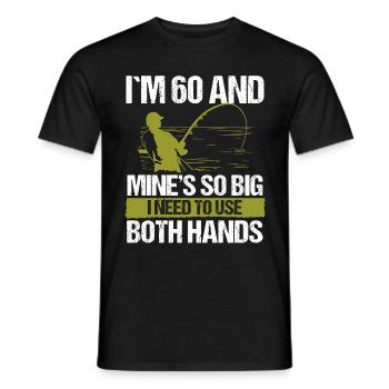 60 Year Old Fishing Lure Fisherman Rod Funny 60 - Männer T-Shirt - Schwarz - Vorne - AI Model Male 178 light (178cm)