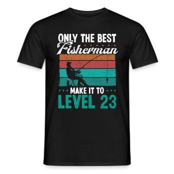 23 Niveau de pêche Pêcheur pêcheur de 23 ans - T-shirt homme - noir - Devant - AI Model Male 178 light (178cm)