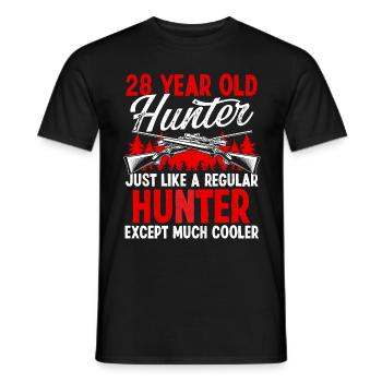 28 ans Drôle de chasseur de porc Humour 28 Chasse - T-shirt homme - noir - Devant - AI Model Male 178 light (178cm)