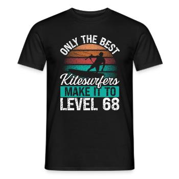 68 Kitesurf Niveau 68 Ans Rétro Kitesurf - T-shirt homme - noir - Devant - AI Model Male 178 light (178cm)