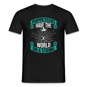 Bauchredner und Marionetten - Männer T-Shirt - Schwarz - Vorne - AI Model Male 178 light (178cm)