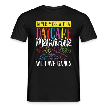 Fournisseur de garderie Nous avons gangs Enseignant de garde d’enfants - T-shirt homme - noir - Devant - AI Model Male 178 light (178cm)