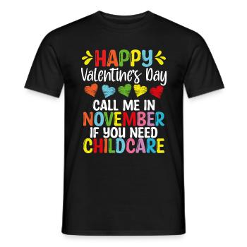 Fournisseur de services de garde Pour la Saint-Valentin Enseignant en garderie - T-shirt homme - noir - Devant - AI Model Male 178 light (178cm)