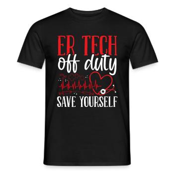 ER Nurse off Duty Nursing ER Emergency Room Nurse - Men's T-Shirt - black - Front - AI Model Male 178 light (178cm)