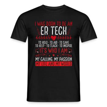 Infirmière de salle d’urgence Née pour être technicienne d’urgence - T-shirt homme - noir - Devant - AI Model Male 178 light (178cm)