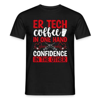 Emergency Room Nurse Coffee ER TECh ER Nursing - Men's T-Shirt - black - Front - AI Model Male 178 light (178cm)