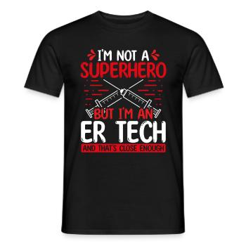 Emergency Room Nurse Superhero ER Nursing - Men's T-Shirt - black - Front - AI Model Male 178 light (178cm)