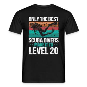 20 Scuba Diving Level 20 Year Diver Snorkeling - Männer T-Shirt - Schwarz - Vorne - AI Model Male 178 light (178cm)