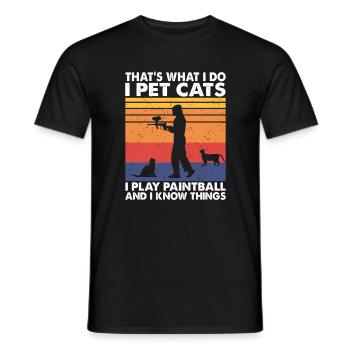 That's What I Do Pet Cats I Play Paintball - Men's T-Shirt - black - Front - AI Model Male 178 light (178cm)