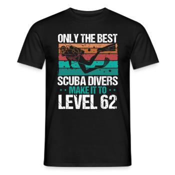 62 Scuba Diving Level 62 Year Diver Snorkeling - Men's T-Shirt - black - Front - AI Model Male 178 light (178cm)