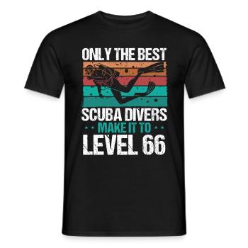 66 Scuba Diving Level 66 Year Diver Snorkeling - Men's T-Shirt - black - Front - AI Model Male 178 light (178cm)