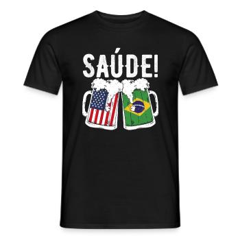 Brazilian American Patriot Brazil Flag US Saude - Männer T-Shirt - Schwarz - Vorne - AI Model Male 178 light (178cm)